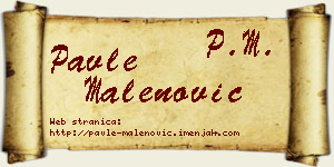Pavle Malenović vizit kartica